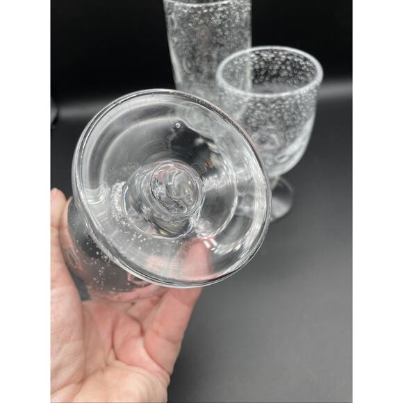 Lot of 3 Southern Living at Home Bella Luna Bubbles Glass Goblet - Picture 6 of 9